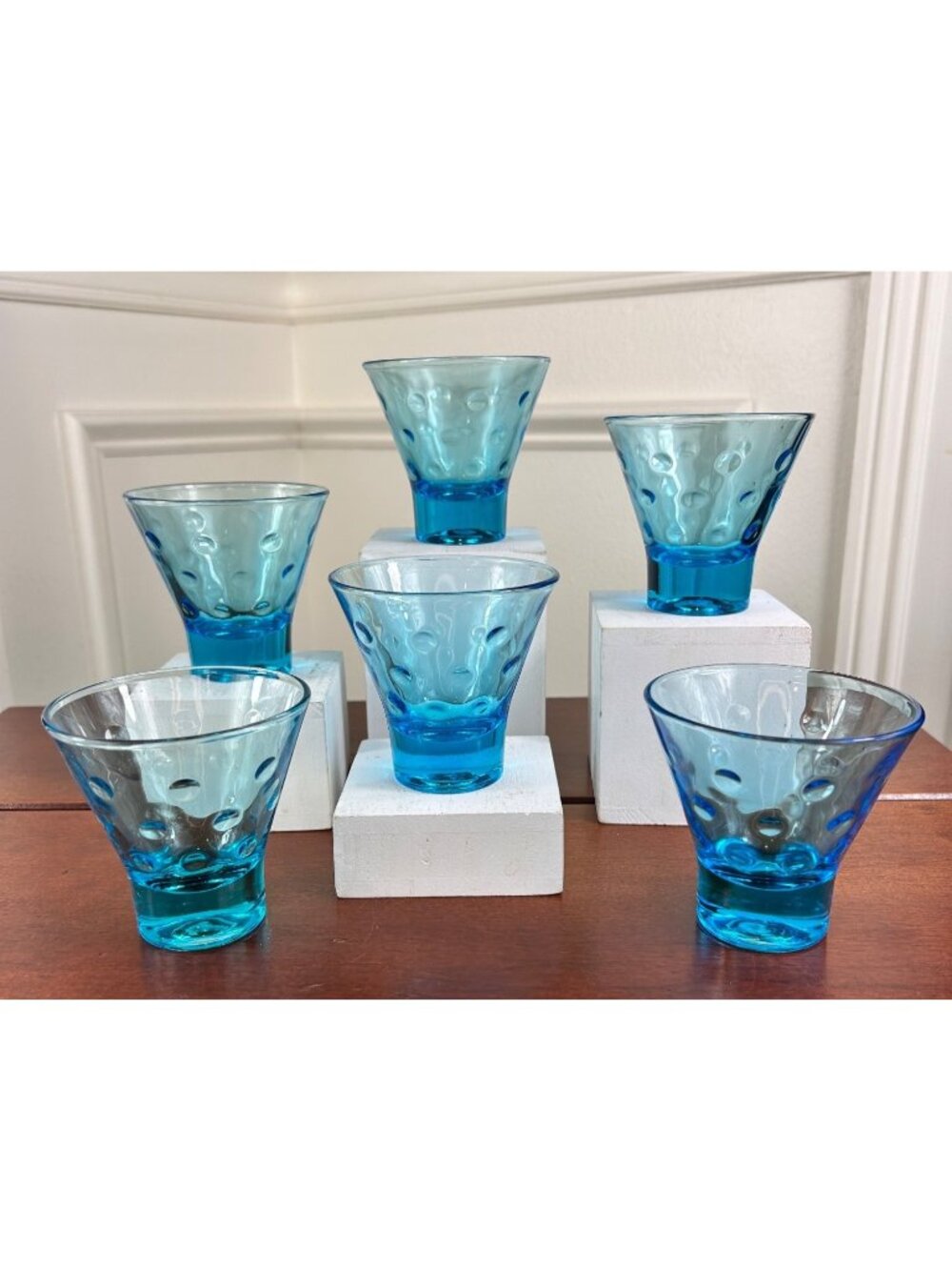 Vintage Hazel Atlas Capri Dot Cocktail Glasses.